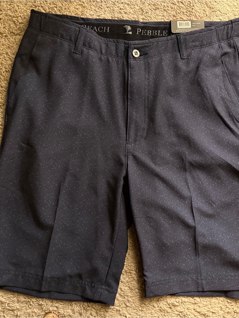 Pebble Beach Men’s Navy Speckled Performance Shorts size 34 nwt